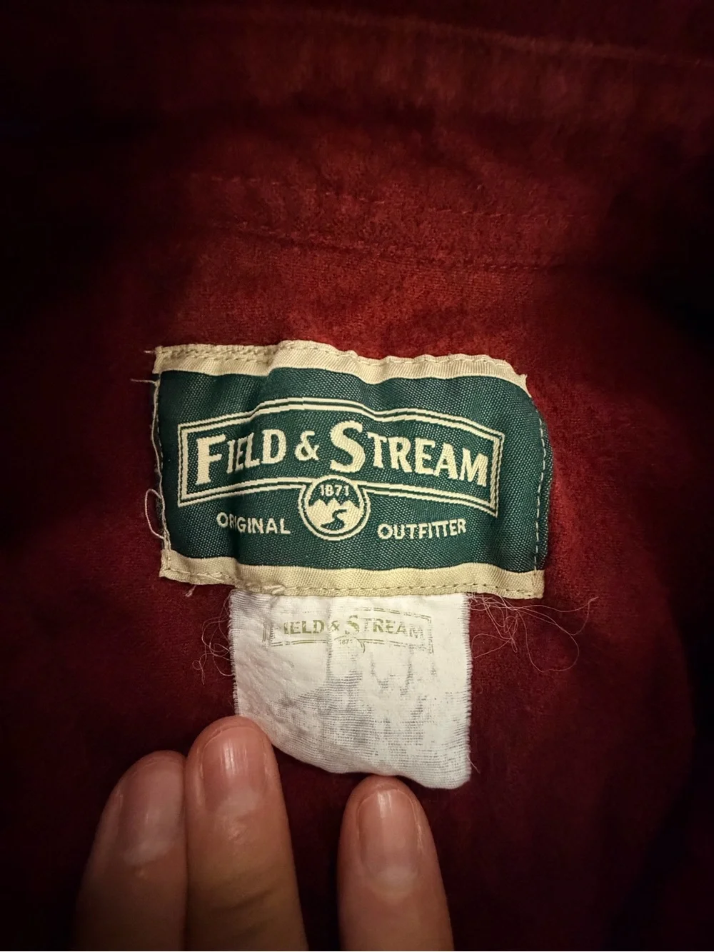 Field & Stream Deep Red Button-Front Wool Shirt